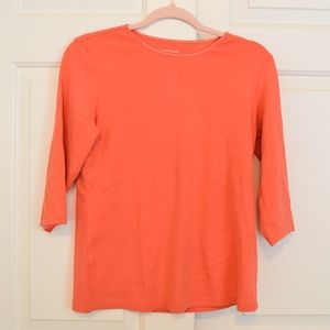 C&B 3/4 Sleeve Satin Trim Perfect Tee
